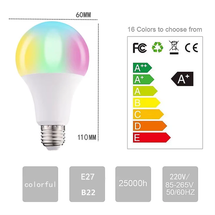 LED color-changing light bulb, 820LM dimmable E26 10W RGBW suppliers