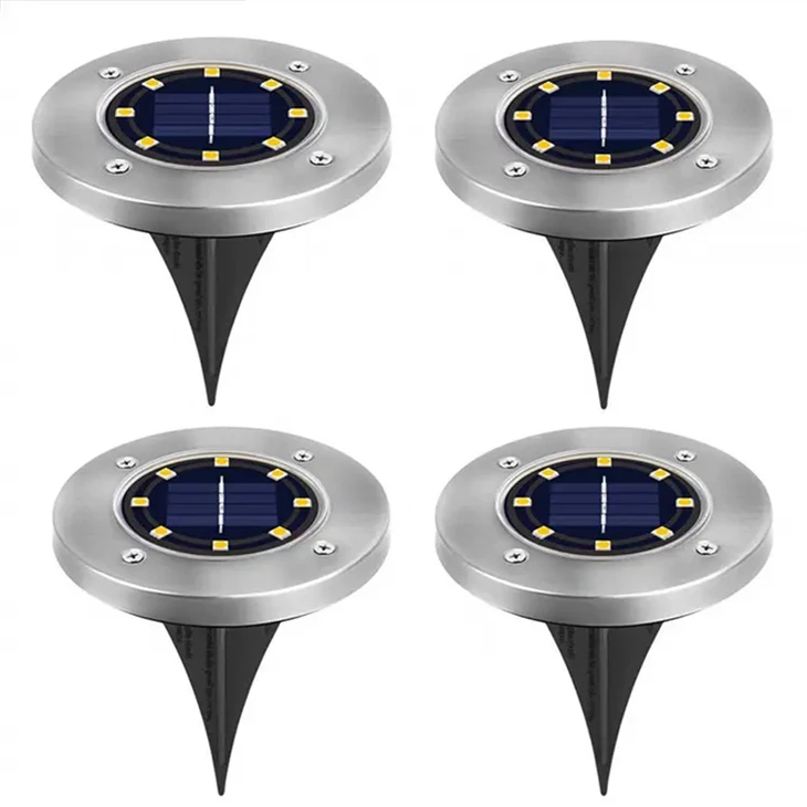 8-LED Solar Garden Lights – Auto On/Off, Waterproof For Walkways & Security