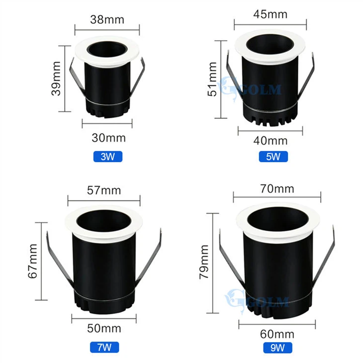Mini COB Recessed Downlight - 3W/5W/7W/9W Round Spotlight high quality